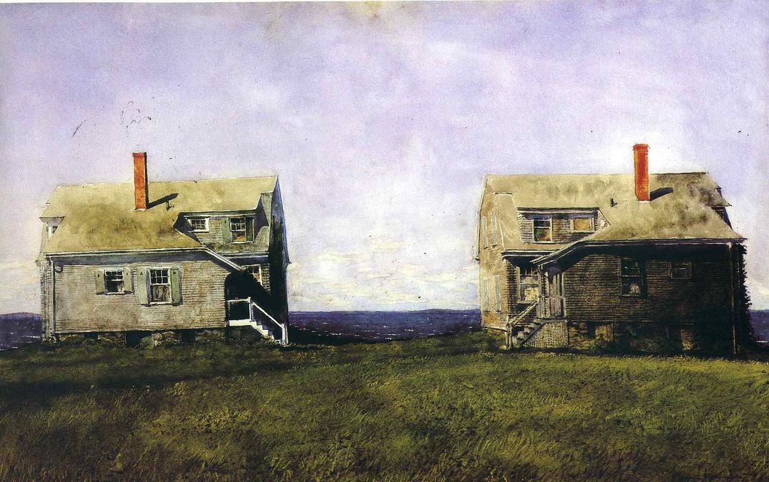 Wikioo.org - Encyklopedia Sztuk Pięknych - Malarstwo, Grafika Jamie Wyeth - Twin Houses