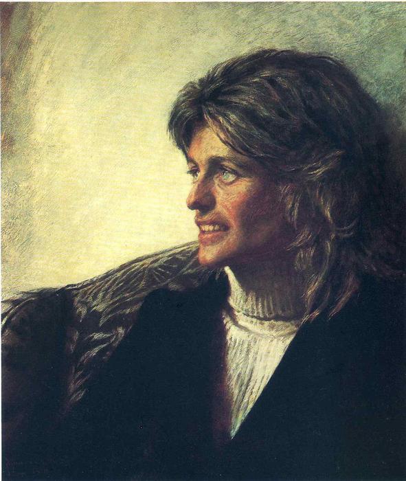 Wikoo.org - موسوعة الفنون الجميلة - اللوحة، العمل الفني Jamie Wyeth - Portrait of Jean Kennedy Smith