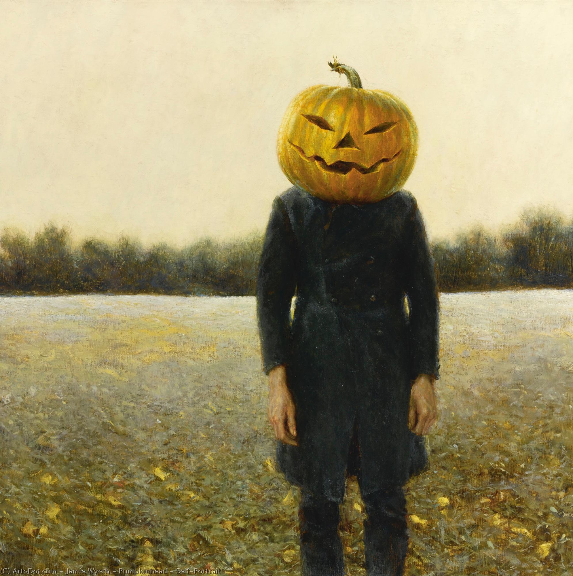 WikiOO.org - Encyclopedia of Fine Arts - Maľba, Artwork Jamie Wyeth - Pumpkinhead - Self-Portrait