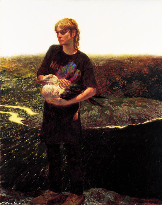 Wikoo.org - موسوعة الفنون الجميلة - اللوحة، العمل الفني Jamie Wyeth - Portrait of Orca Bates