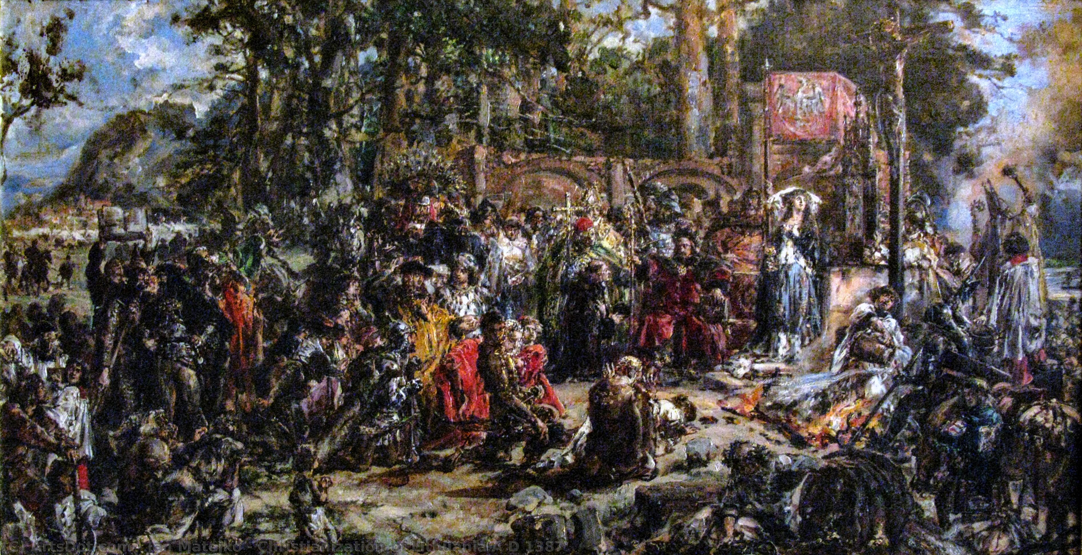 Wikioo.org - Die Enzyklopädie bildender Kunst - Malerei, Kunstwerk von Jan Matejko - Christianisierung Litauens AD 1387