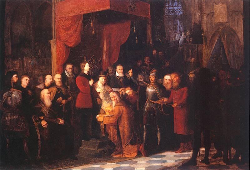 WikiOO.org - Enciklopedija dailės - Tapyba, meno kuriniai Jan Matejko - Coronation of the first king A.D. 1001