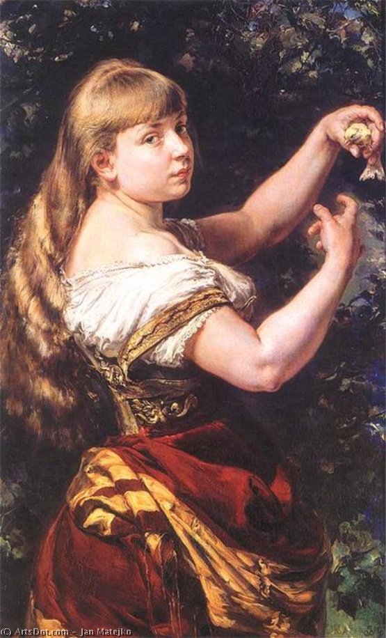 Wikioo.org - The Encyclopedia of Fine Arts - Painting, Artwork by Jan Matejko - Portrait of a daughter Beata