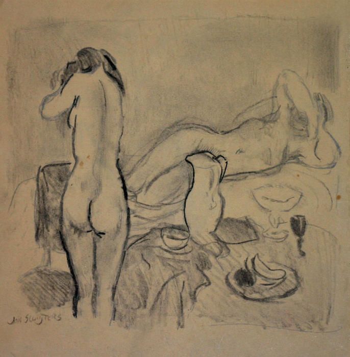 Wikioo.org - Bách khoa toàn thư về mỹ thuật - Vẽ tranh, Tác phẩm nghệ thuật Jan Sluyters - Two nudes in studio