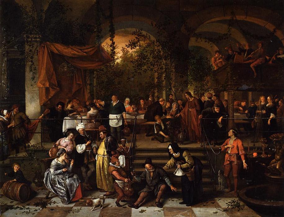 Wikioo.org - The Encyclopedia of Fine Arts - Painting, Artwork by Jan Steen - Wedding Feast at Cana