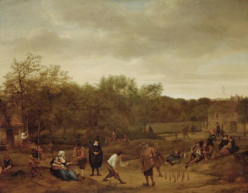 Wikioo.org - The Encyclopedia of Fine Arts - Painting, Artwork by Jan Steen - Farmers to skittles