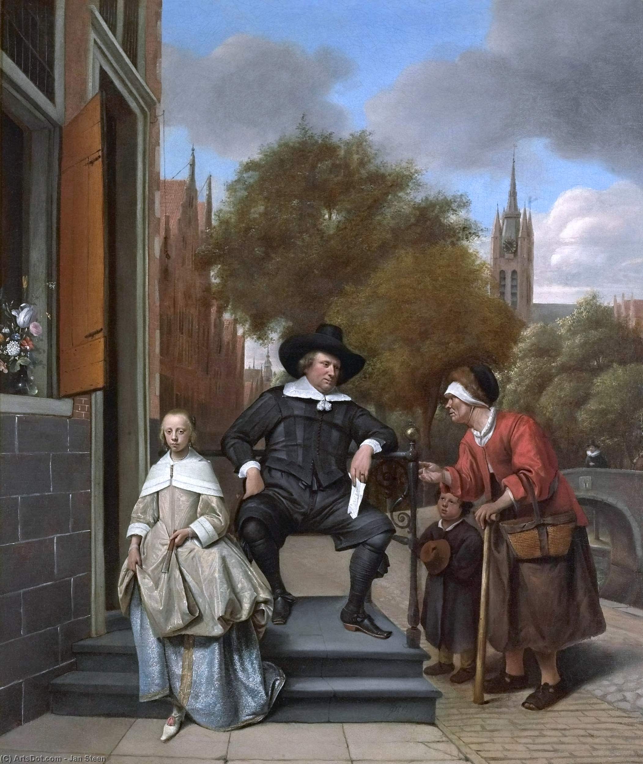 WikiOO.org - 백과 사전 - 회화, 삽화 Jan Steen - Burgher of Delft and his Daughter