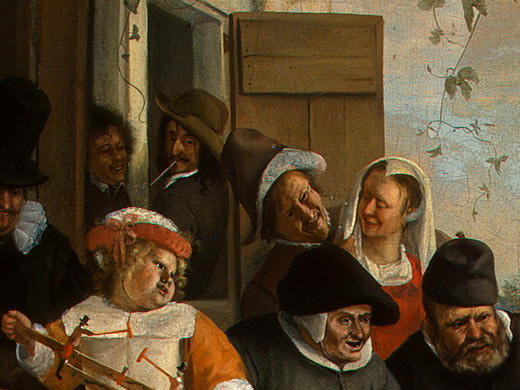 Wikioo.org - The Encyclopedia of Fine Arts - Painting, Artwork by Jan Steen - Dancing couple(detail) (12)