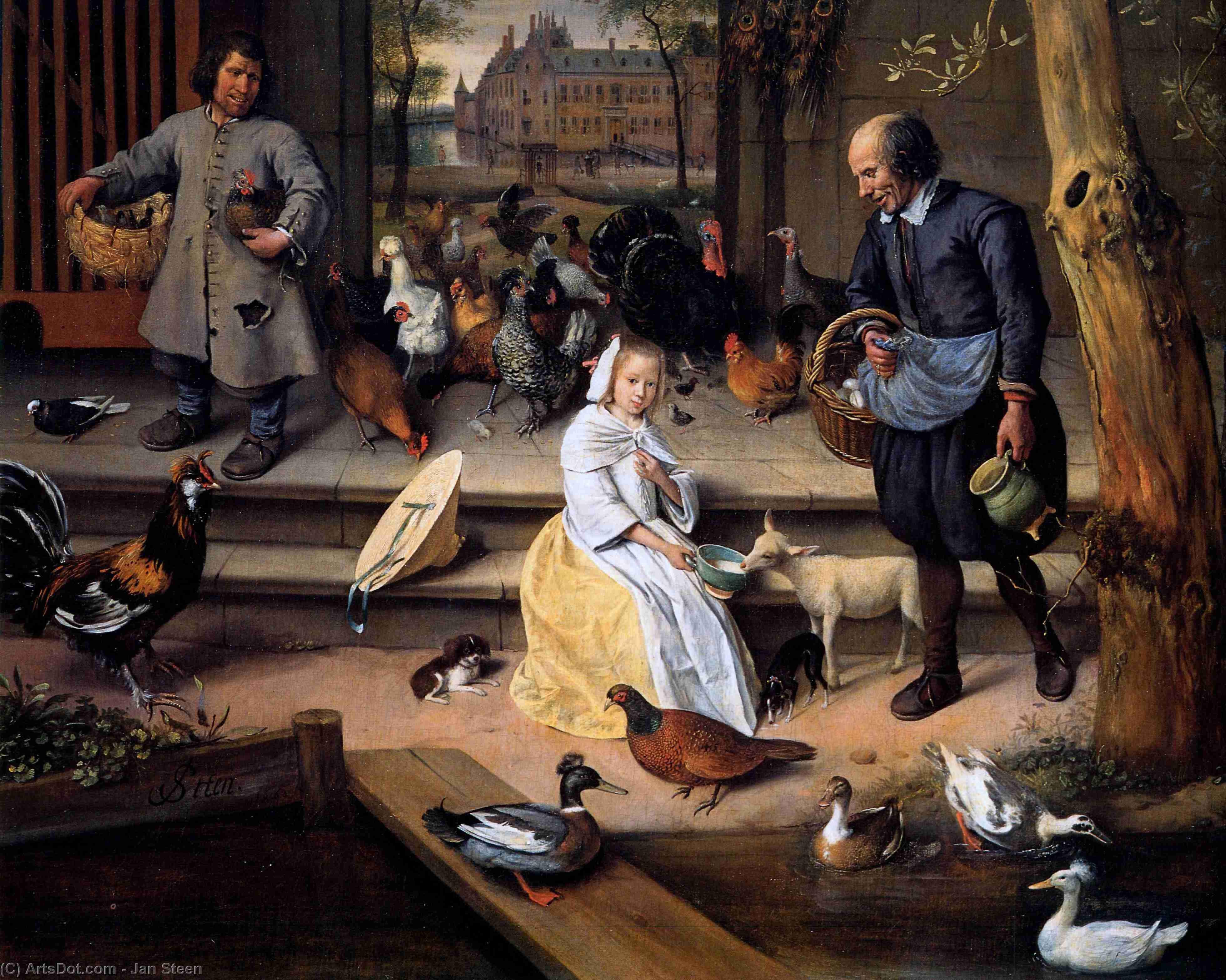 WikiOO.org - Encyclopedia of Fine Arts - Maľba, Artwork Jan Steen - Court