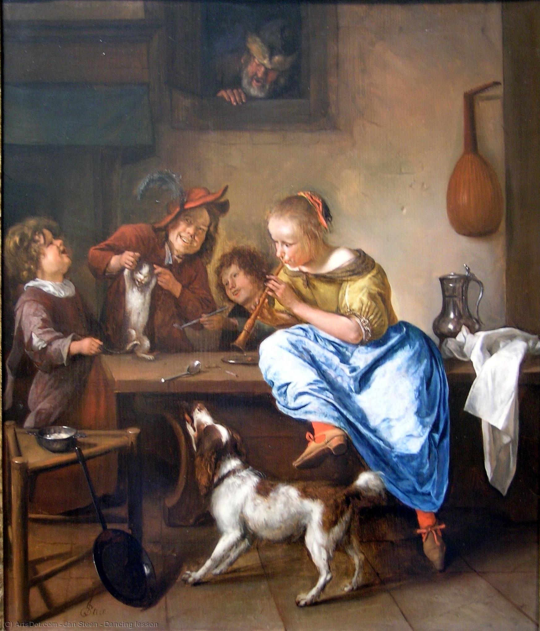 Wikioo.org - The Encyclopedia of Fine Arts - Painting, Artwork by Jan Steen - Dancing lesson