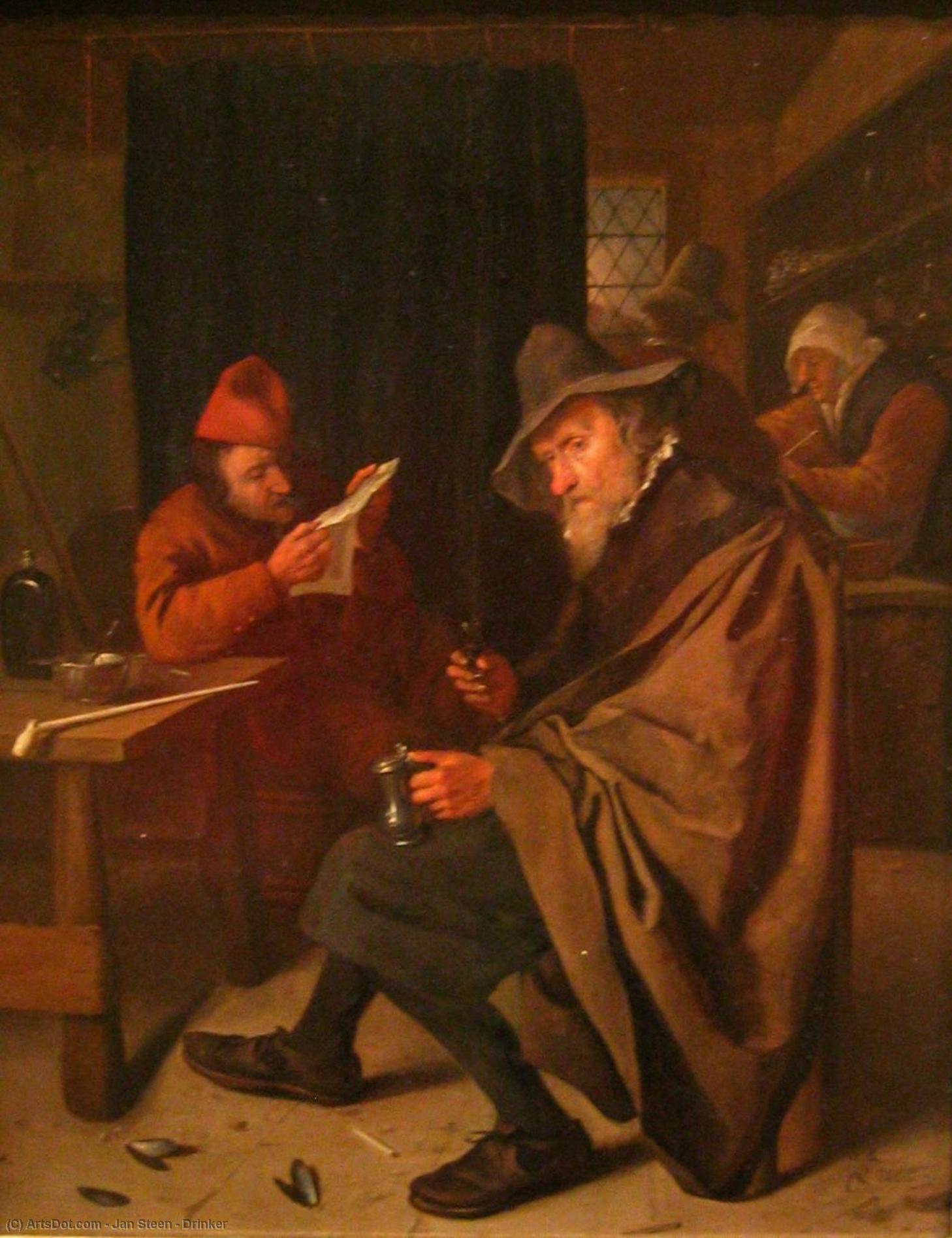 Wikioo.org - The Encyclopedia of Fine Arts - Painting, Artwork by Jan Steen - Drinker