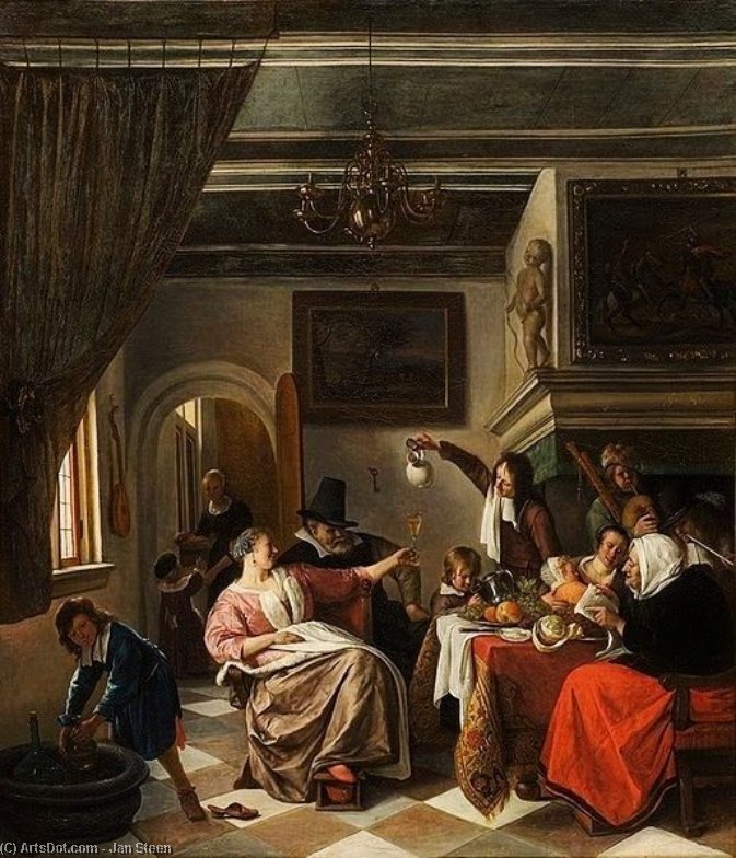 Wikioo.org - The Encyclopedia of Fine Arts - Painting, Artwork by Jan Steen - Family holiday