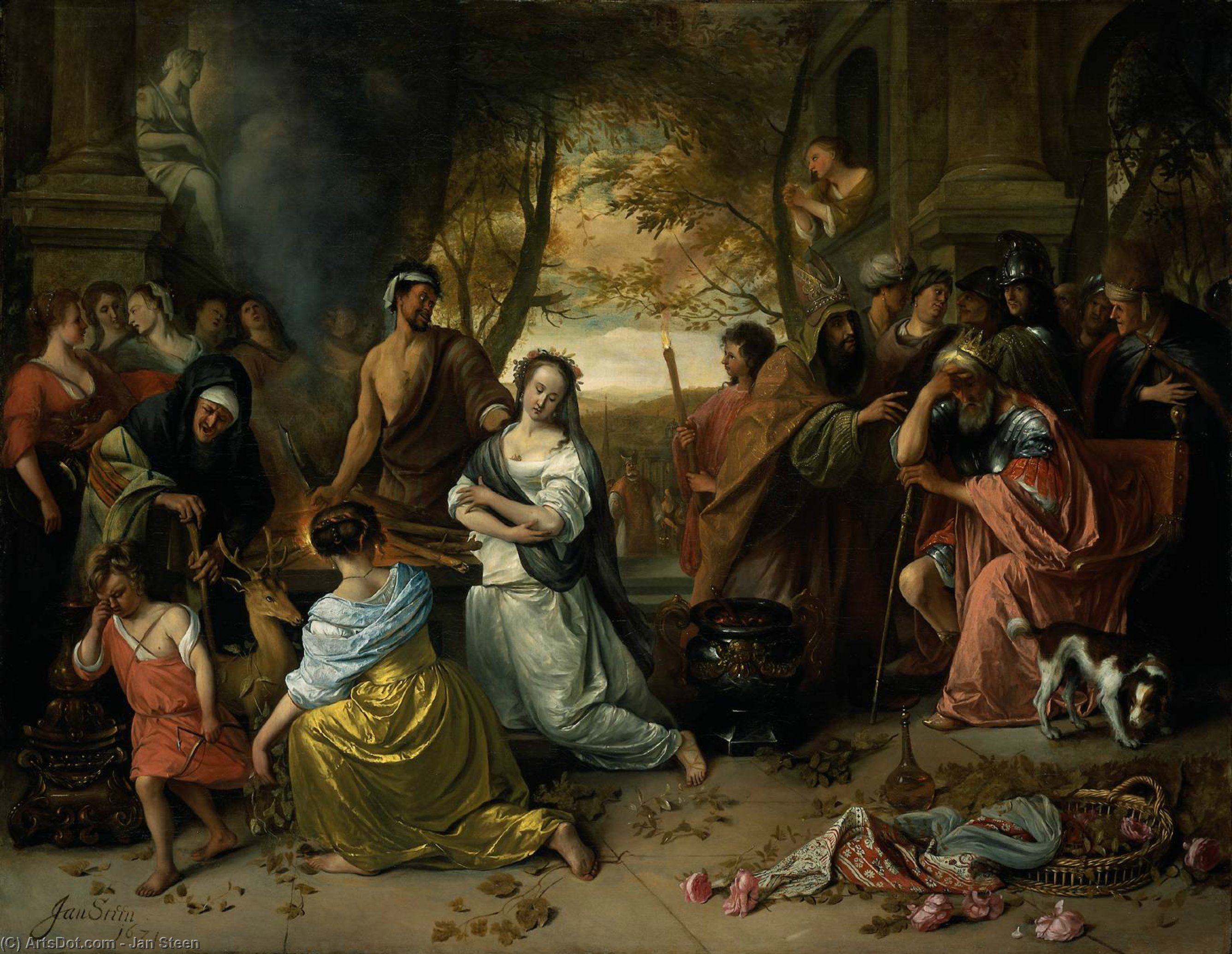 Wikioo.org - The Encyclopedia of Fine Arts - Painting, Artwork by Jan Steen - Sacrifice of Iphigenia