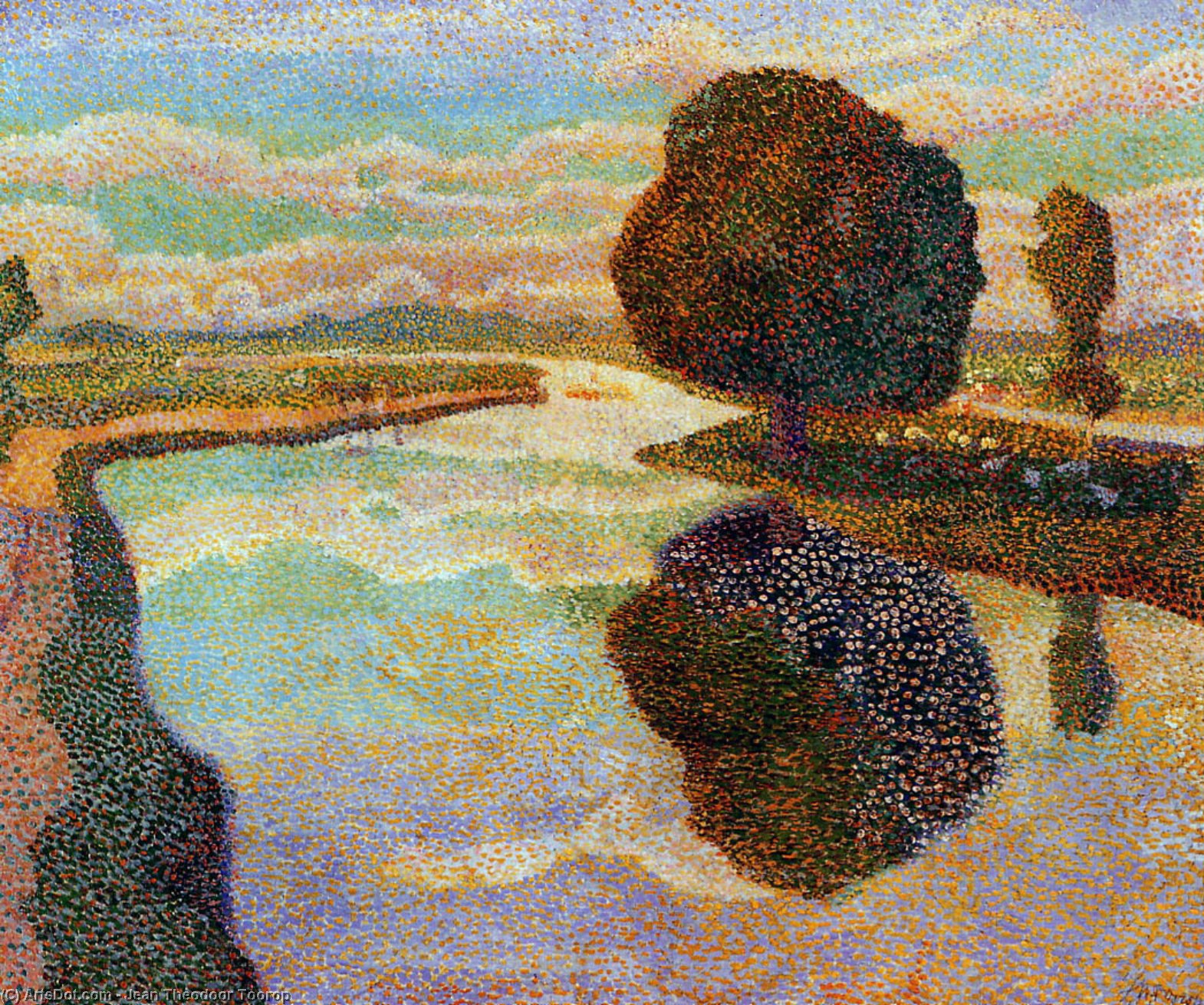 Wikioo.org - The Encyclopedia of Fine Arts - Painting, Artwork by Jean Theodoor Toorop - Landscape with canal