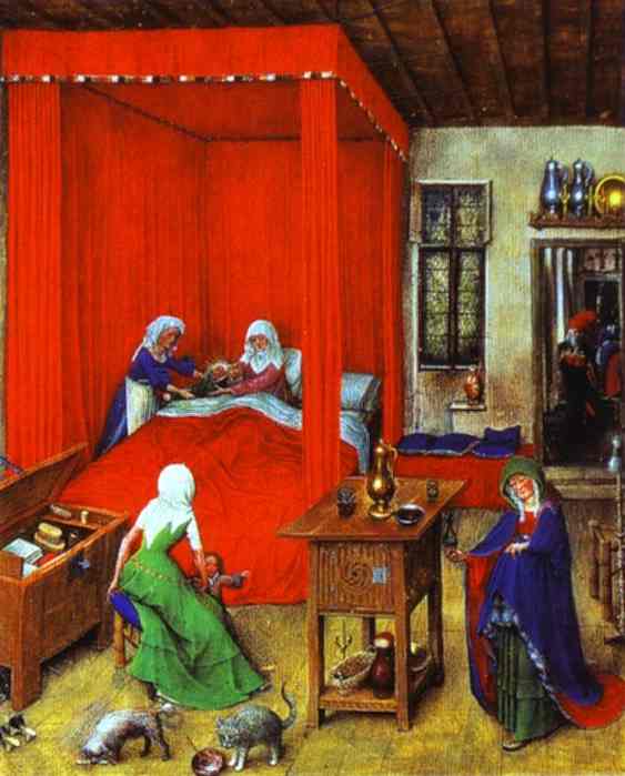 Wikioo.org - สารานุกรมวิจิตรศิลป์ - จิตรกรรม Jan Van Eyck - The Birth of John the Baptist