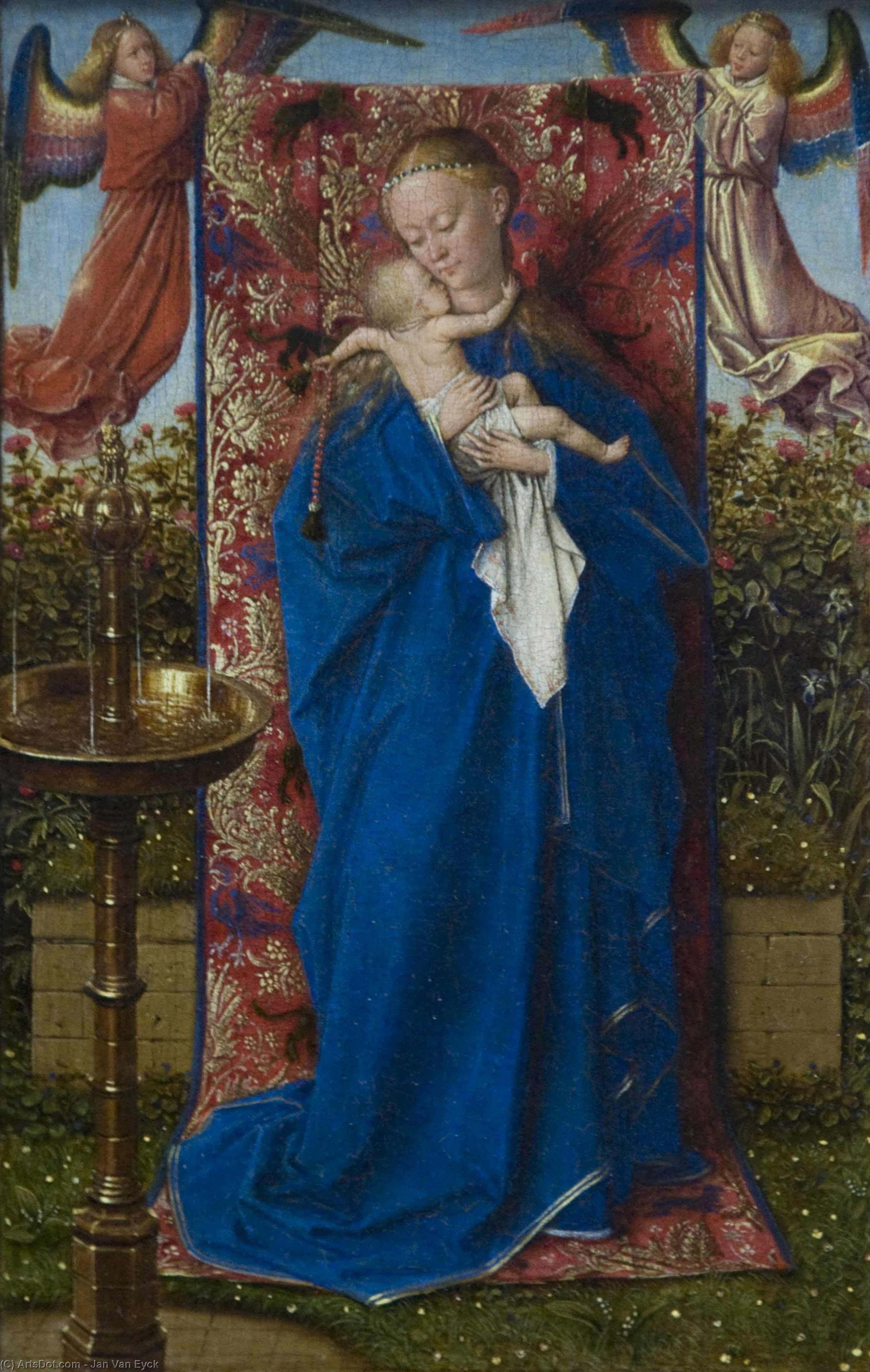 Wikioo.org – La Enciclopedia de las Bellas Artes - Pintura, Obras de arte de Jan Van Eyck - virgen en el fuente