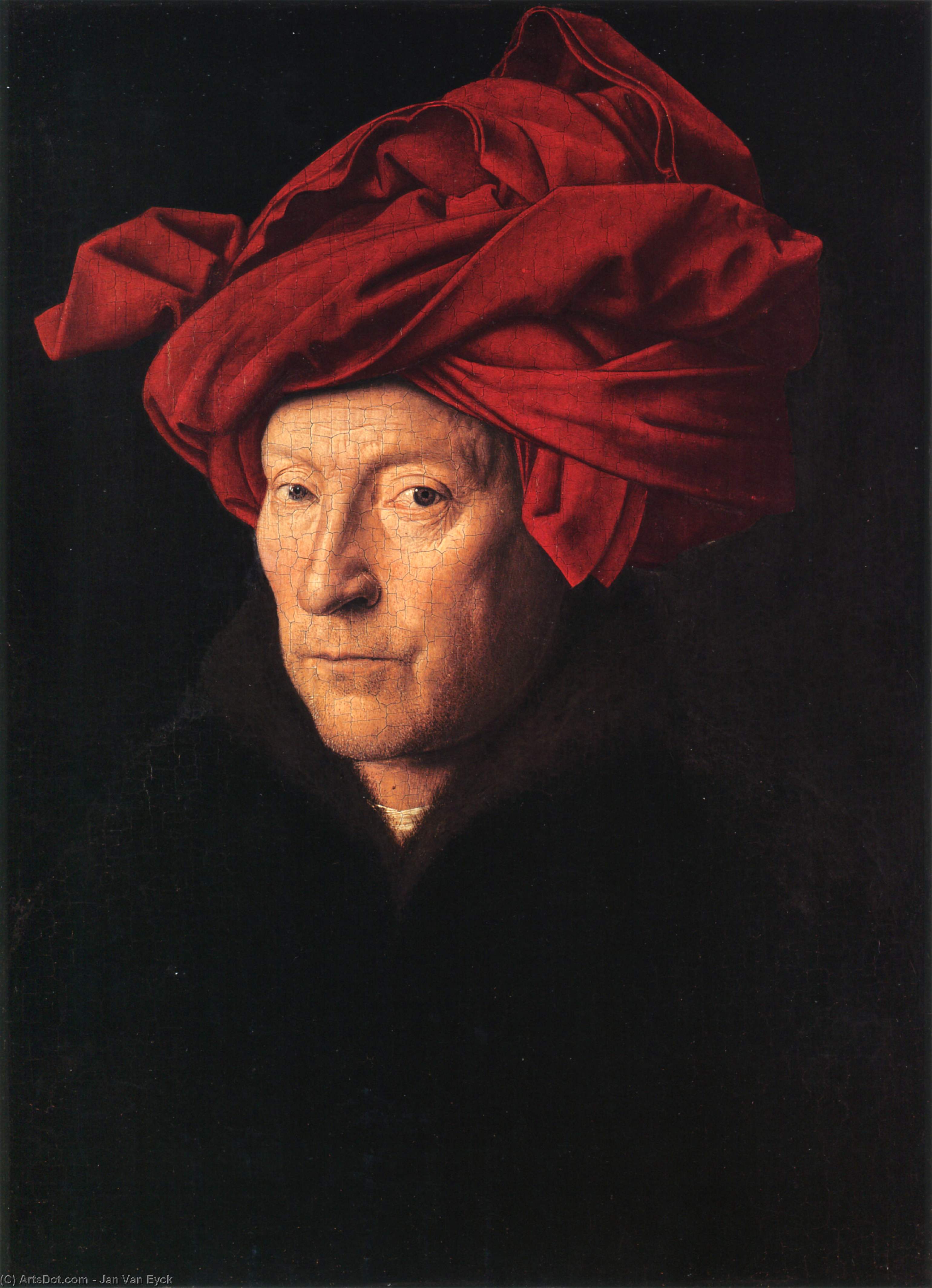 WikiOO.org - Encyclopedia of Fine Arts - Festés, Grafika Jan Van Eyck - A Man in a Turban