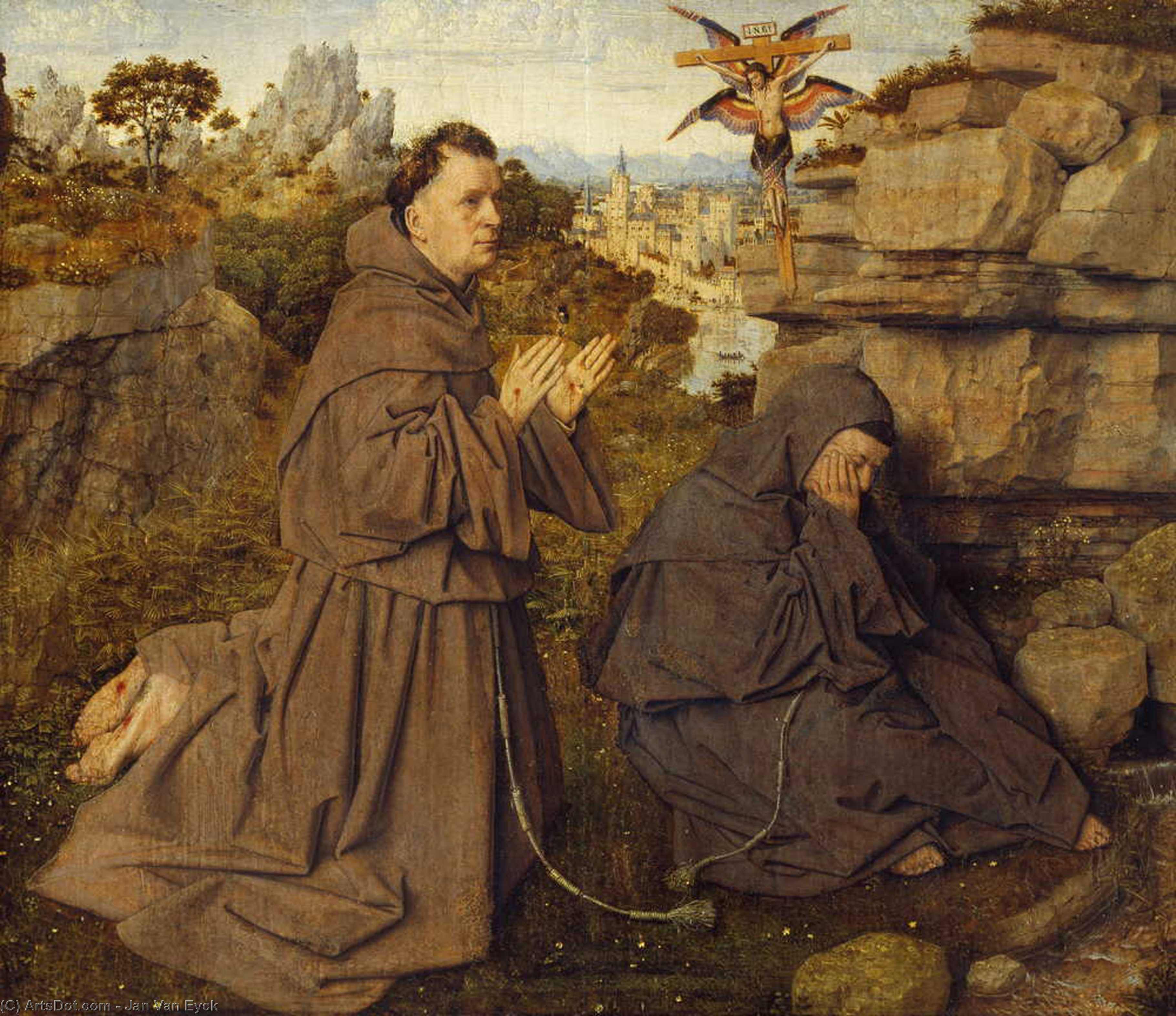 WikiOO.org - Εγκυκλοπαίδεια Καλών Τεχνών - Ζωγραφική, έργα τέχνης Jan Van Eyck - St. Francis Receiving the Stigmata