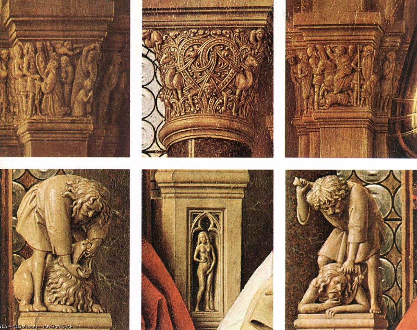 WikiOO.org - Енциклопедия за изящни изкуства - Живопис, Произведения на изкуството Jan Van Eyck - The Madonna of Canon van der Paele (detail)