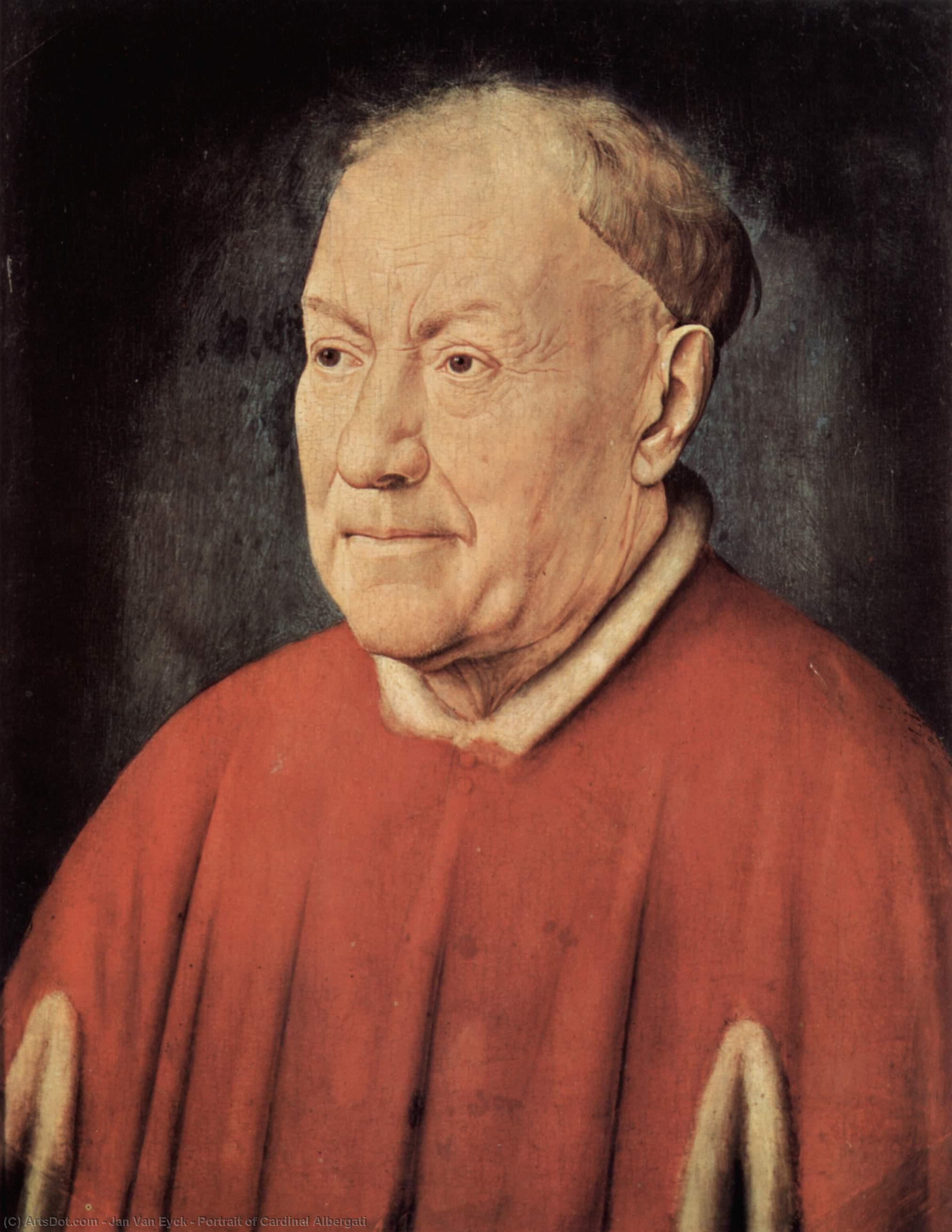 Wikoo.org - موسوعة الفنون الجميلة - اللوحة، العمل الفني Jan Van Eyck - Portrait of Cardinal Albergati