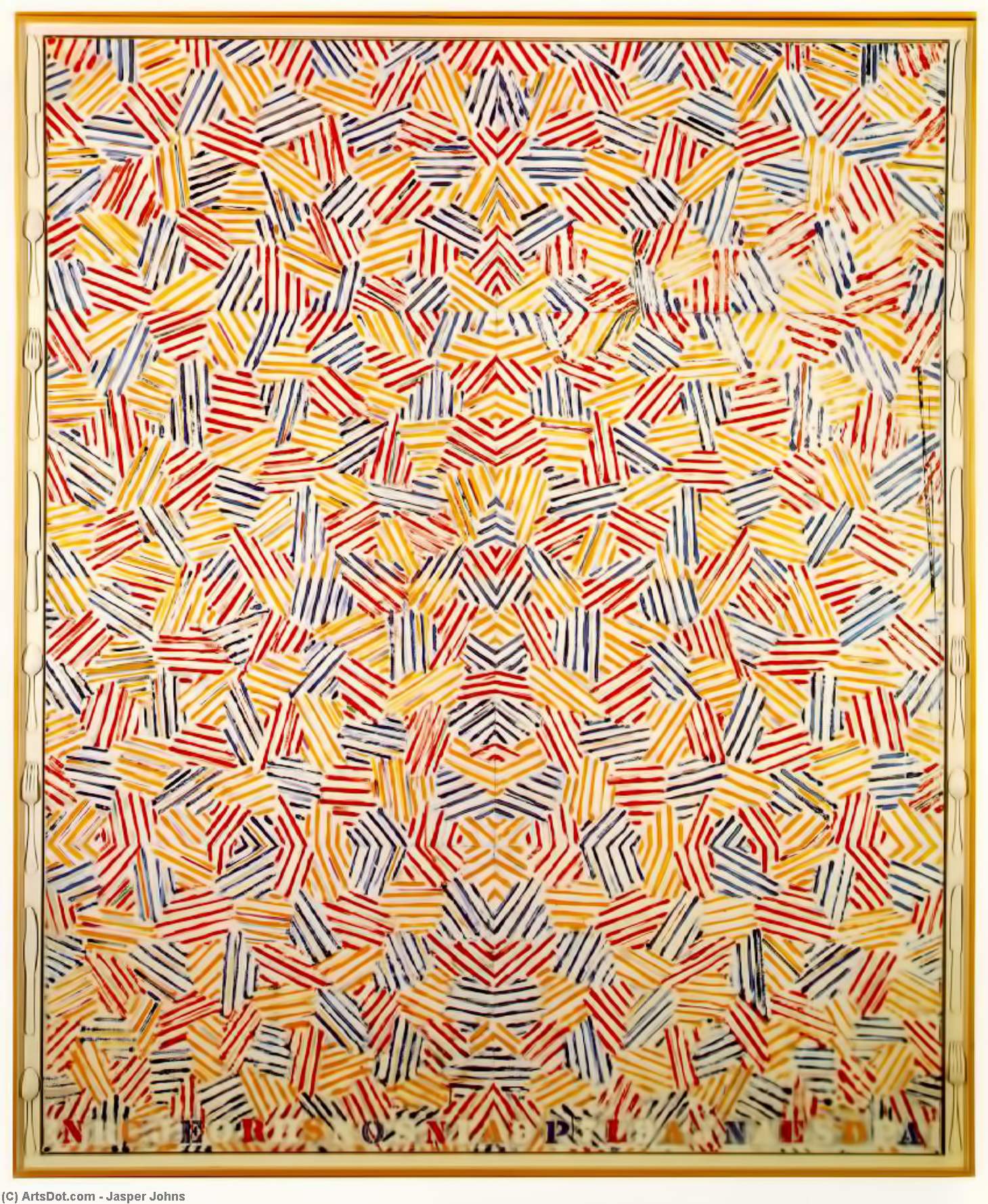 Wikioo.org - The Encyclopedia of Fine Arts - Painting, Artwork by Jasper Johns - Dancers on a Plane