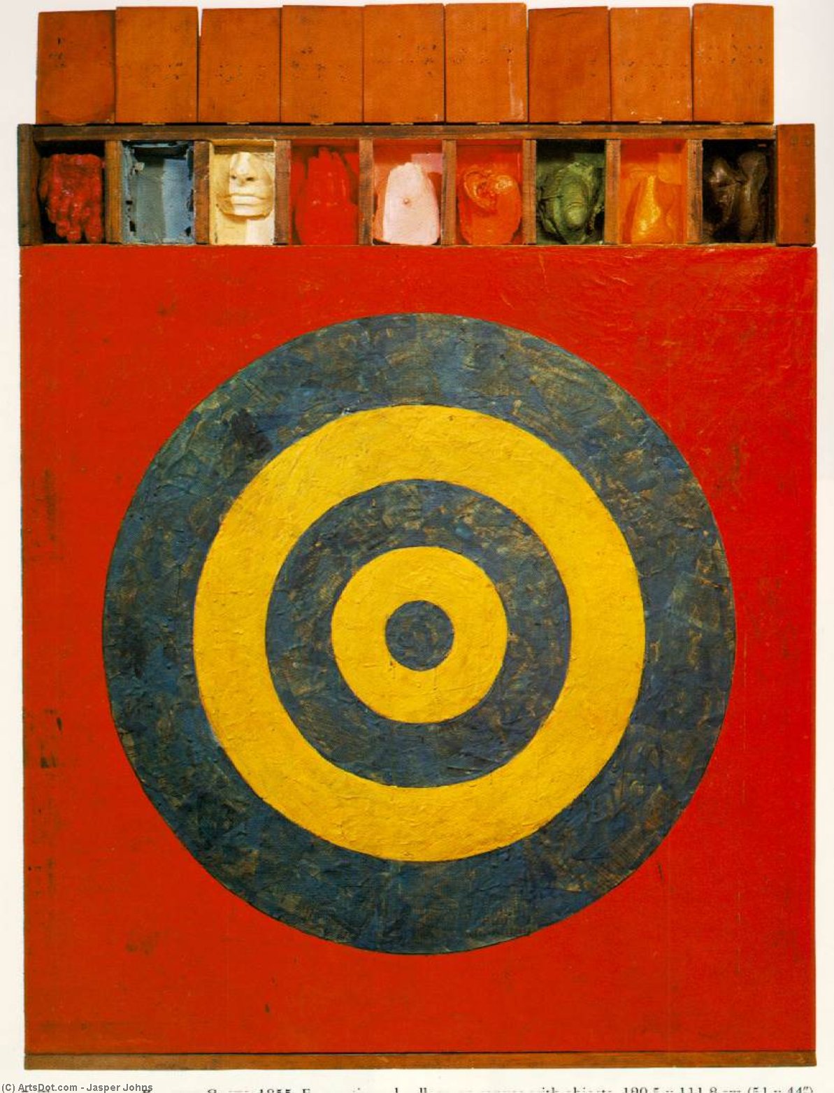 Wikioo.org - Die Enzyklopädie bildender Kunst - Malerei, Kunstwerk von Jasper Johns - Planziel mit  gips  abgüsse