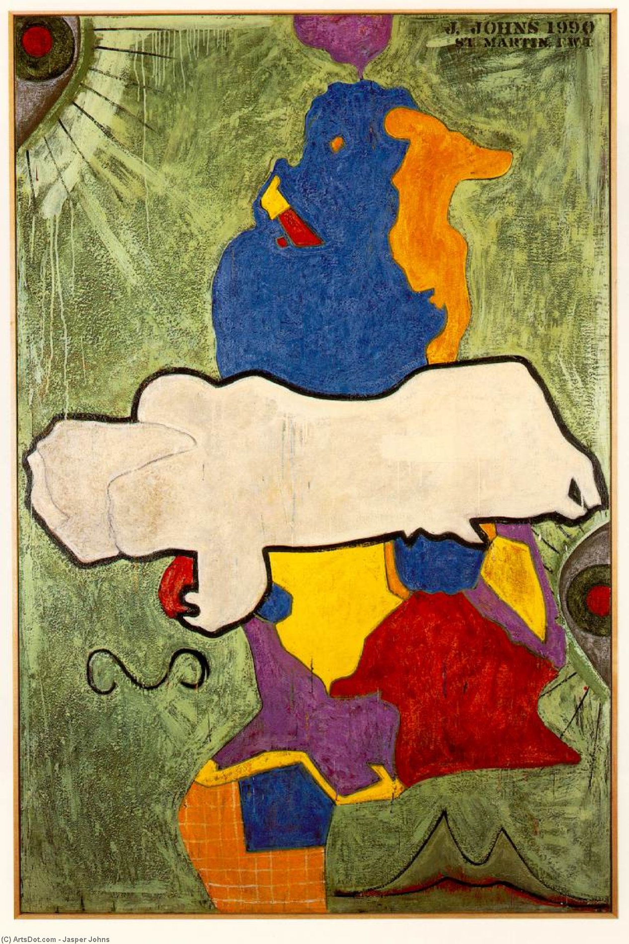 WikiOO.org - Encyclopedia of Fine Arts - Maalaus, taideteos Jasper Johns - Green Angel