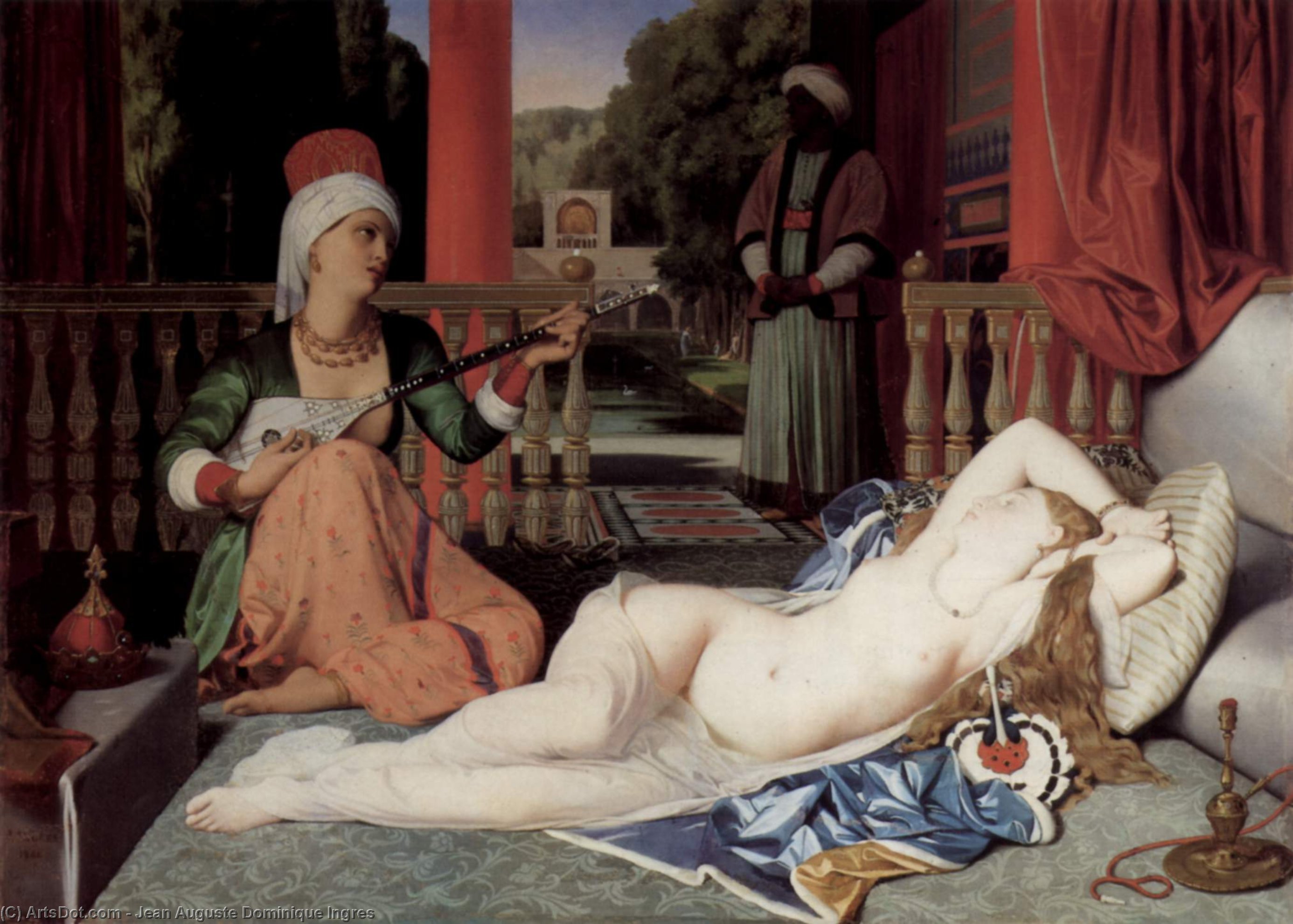 Wikioo.org - The Encyclopedia of Fine Arts - Painting, Artwork by Jean Auguste Dominique Ingres - Odalisque with Slave