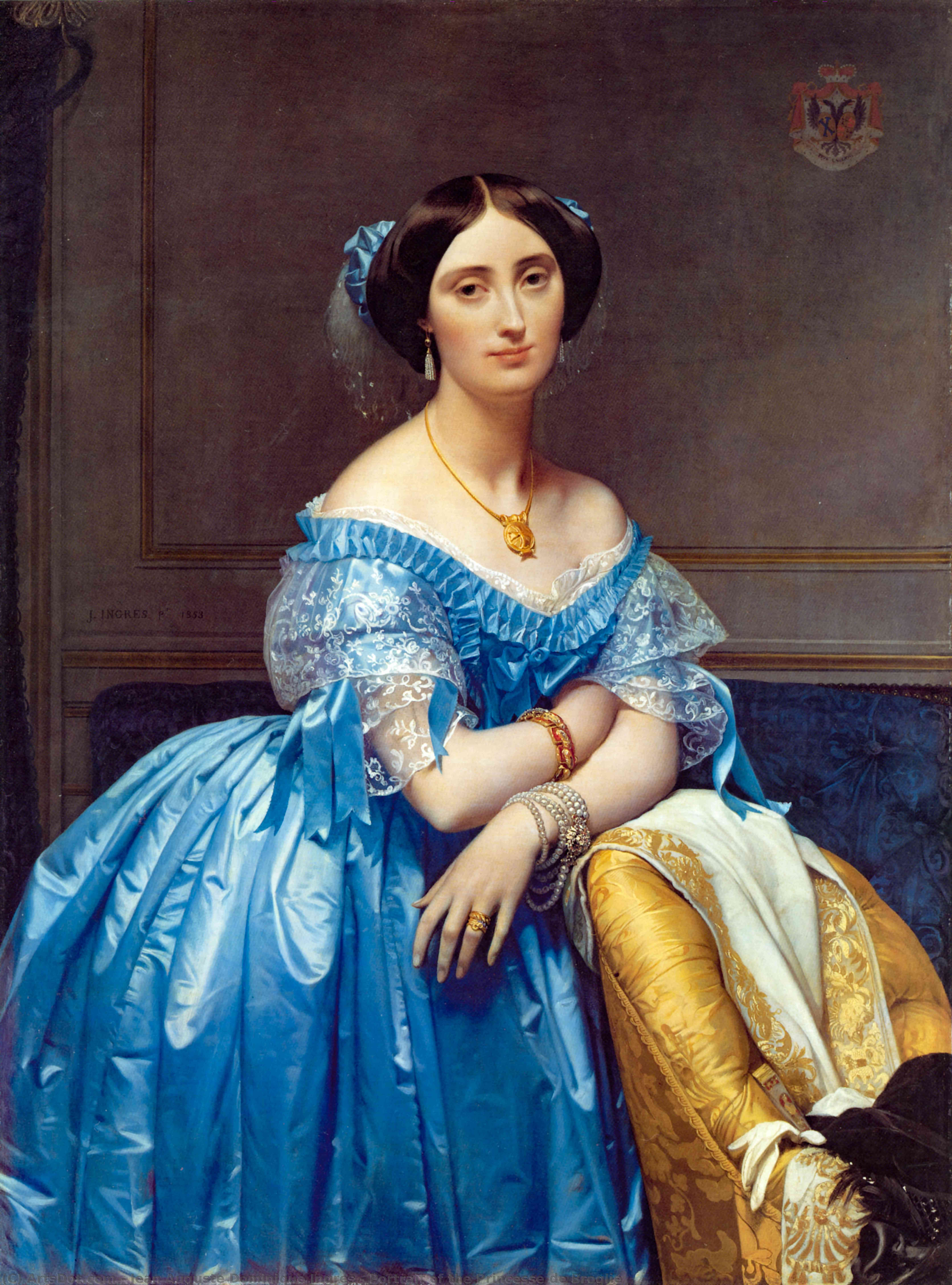 WikiOO.org - Enciclopédia das Belas Artes - Pintura, Arte por Jean Auguste Dominique Ingres - Portrait of the Princesse de Broglie