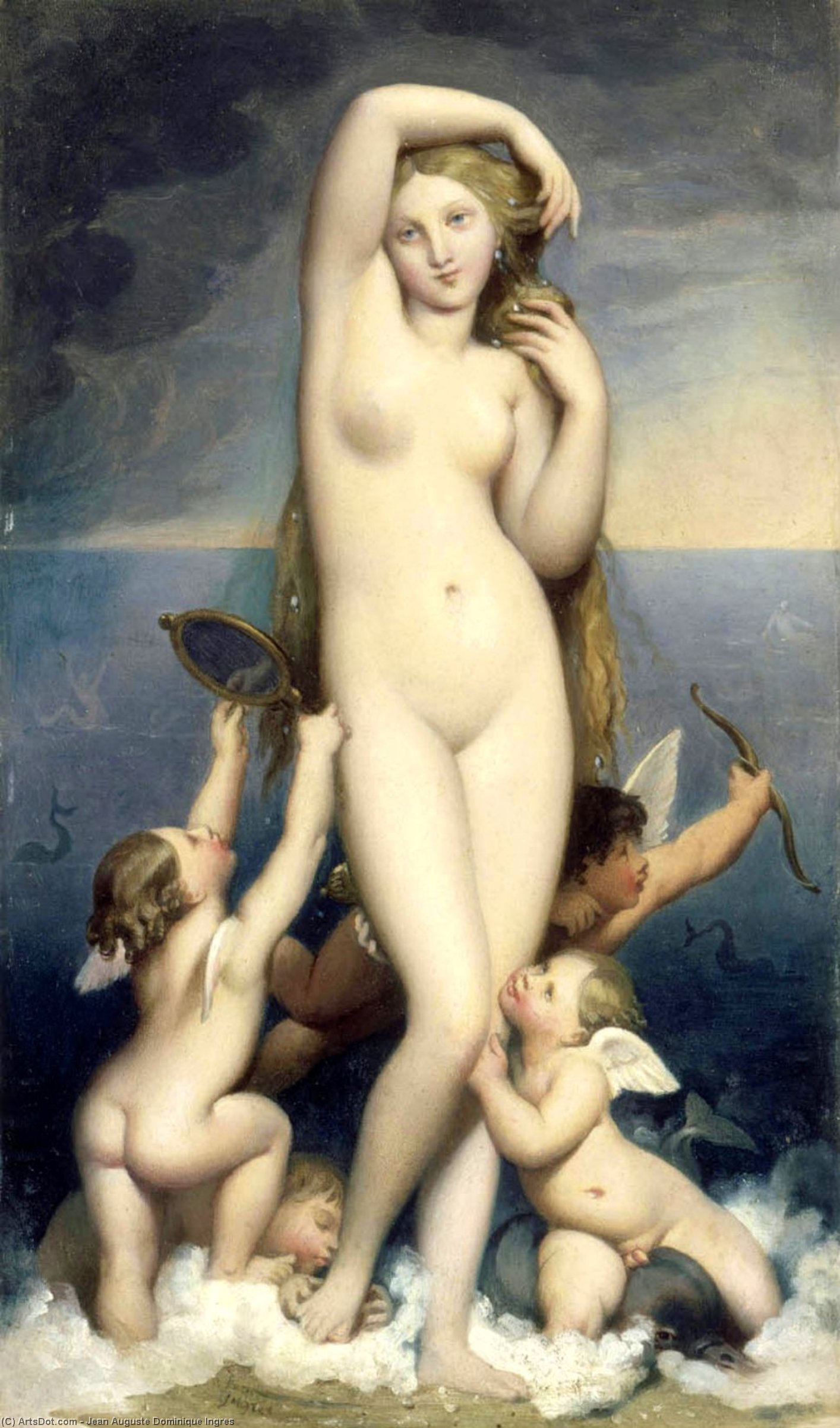 Wikioo.org - The Encyclopedia of Fine Arts - Painting, Artwork by Jean Auguste Dominique Ingres - Venus Anadyomene