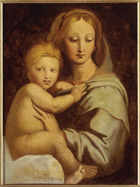 WikiOO.org - Енциклопедия за изящни изкуства - Живопис, Произведения на изкуството Jean Auguste Dominique Ingres - Virgin and Child with candelabra