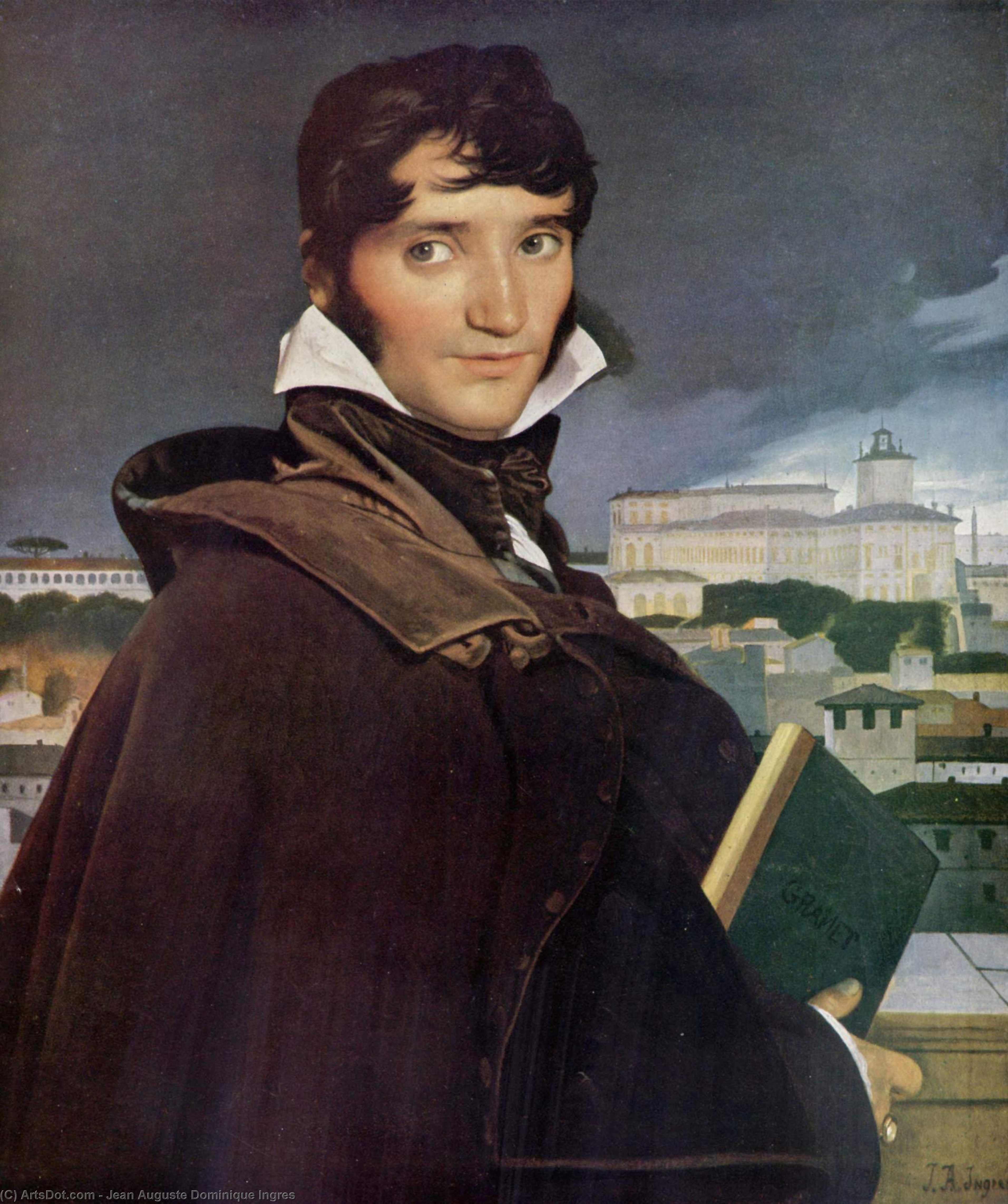 Wikioo.org - สารานุกรมวิจิตรศิลป์ - จิตรกรรม Jean Auguste Dominique Ingres - Portrait of Francois-Marius Granet