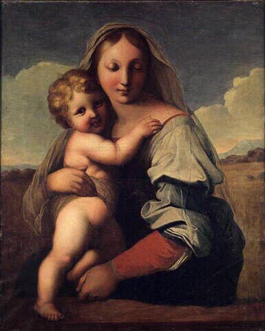 Wikoo.org - موسوعة الفنون الجميلة - اللوحة، العمل الفني Jean Auguste Dominique Ingres - Virgin and Child