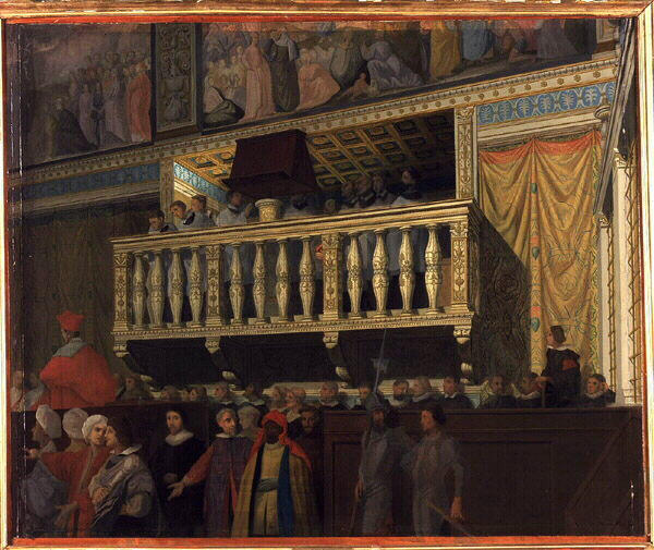 Wikioo.org - The Encyclopedia of Fine Arts - Painting, Artwork by Jean Auguste Dominique Ingres - The choir of the Sistine Chapel