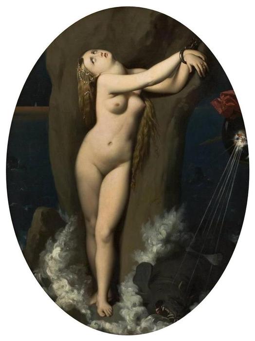 Wikoo.org - موسوعة الفنون الجميلة - اللوحة، العمل الفني Jean Auguste Dominique Ingres - Angelica in Chains