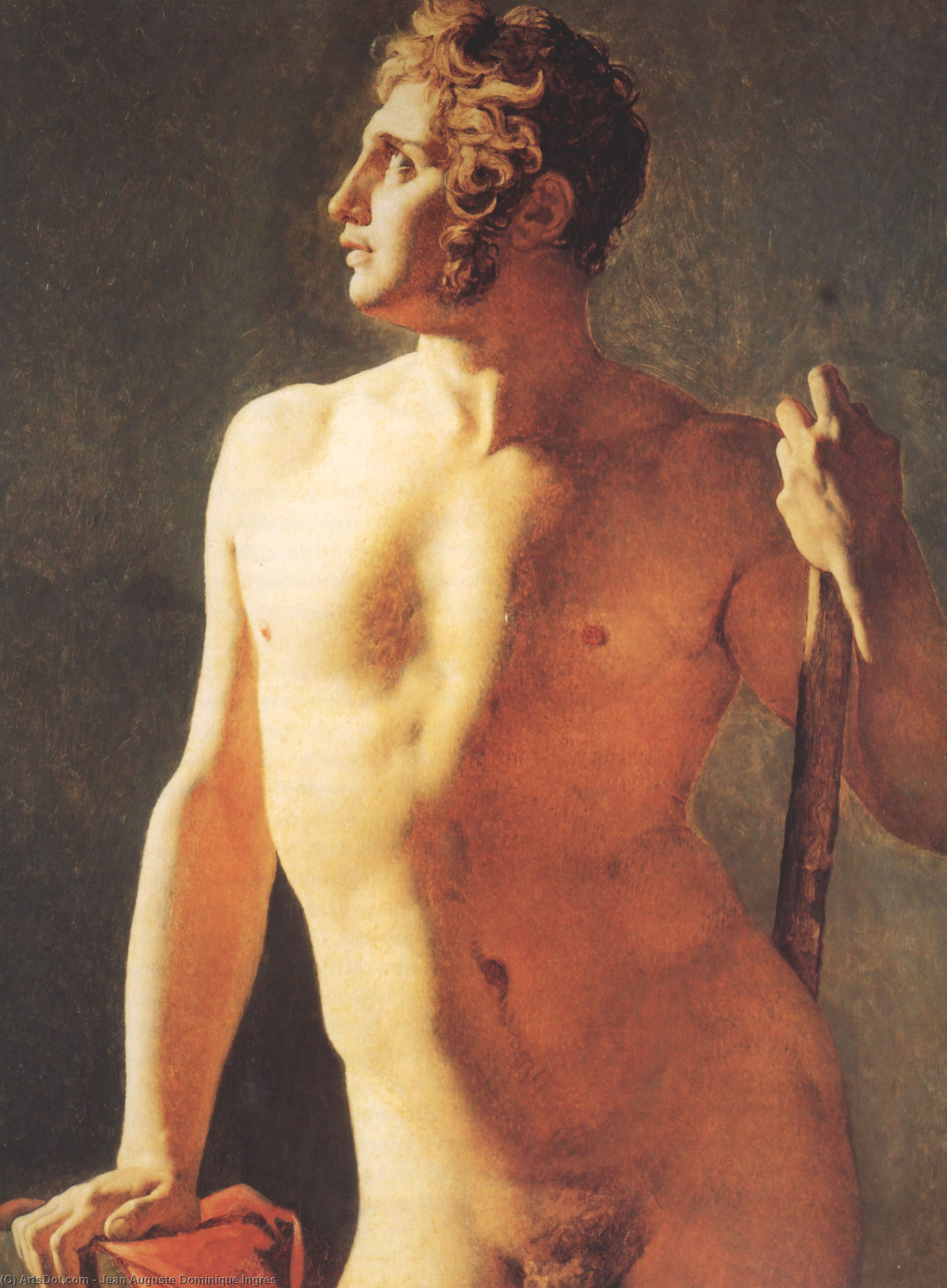 Wikioo.org - The Encyclopedia of Fine Arts - Painting, Artwork by Jean Auguste Dominique Ingres - Male Torso