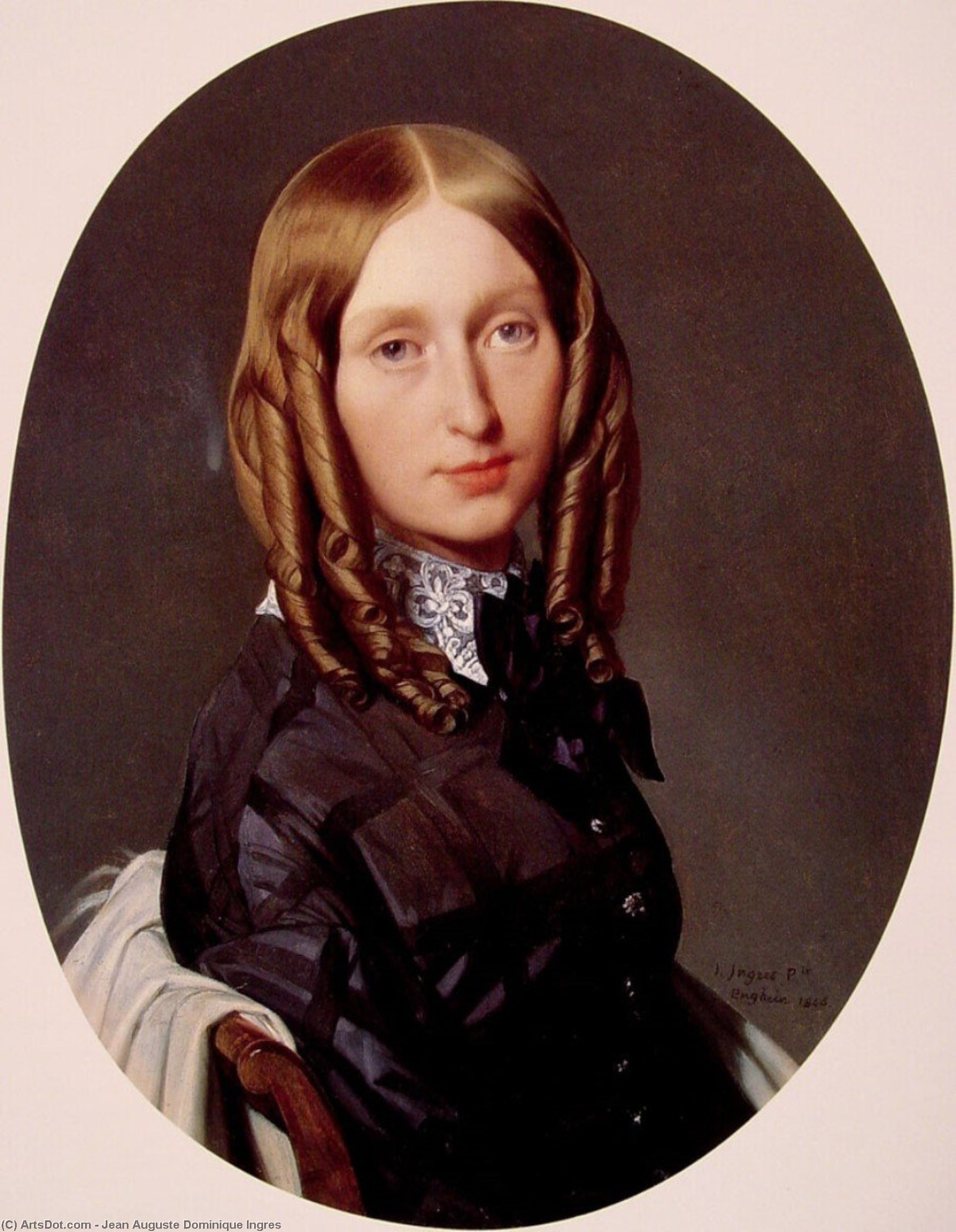 Wikioo.org - สารานุกรมวิจิตรศิลป์ - จิตรกรรม Jean Auguste Dominique Ingres - Portrait of Madame Frederic Reiset