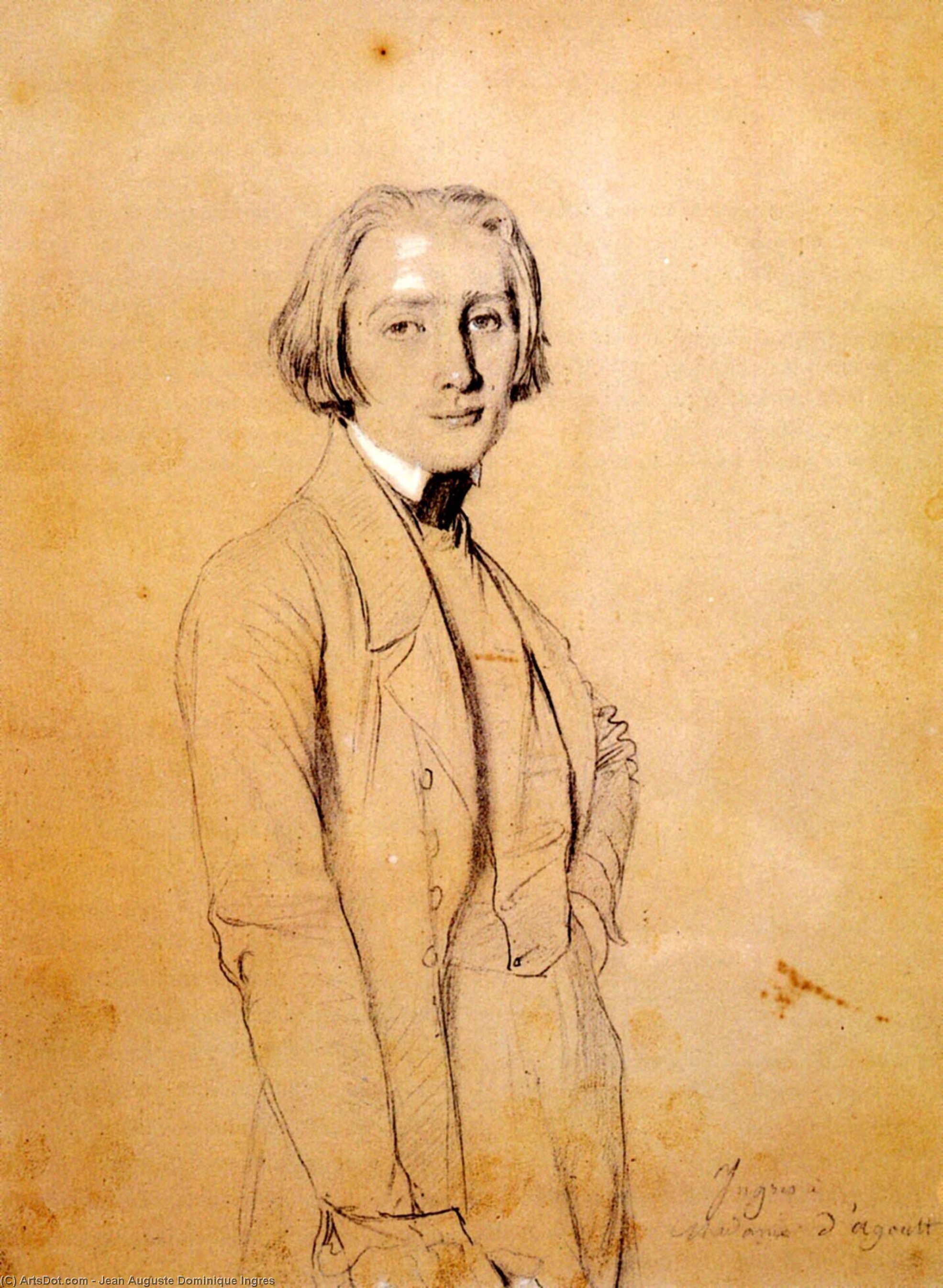 Wikioo.org - The Encyclopedia of Fine Arts - Painting, Artwork by Jean Auguste Dominique Ingres - Franz Liszt