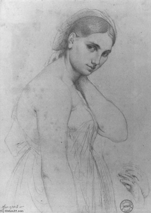 Wikioo.org - The Encyclopedia of Fine Arts - Painting, Artwork by Jean Auguste Dominique Ingres - Study for Raphael and the Fornarina