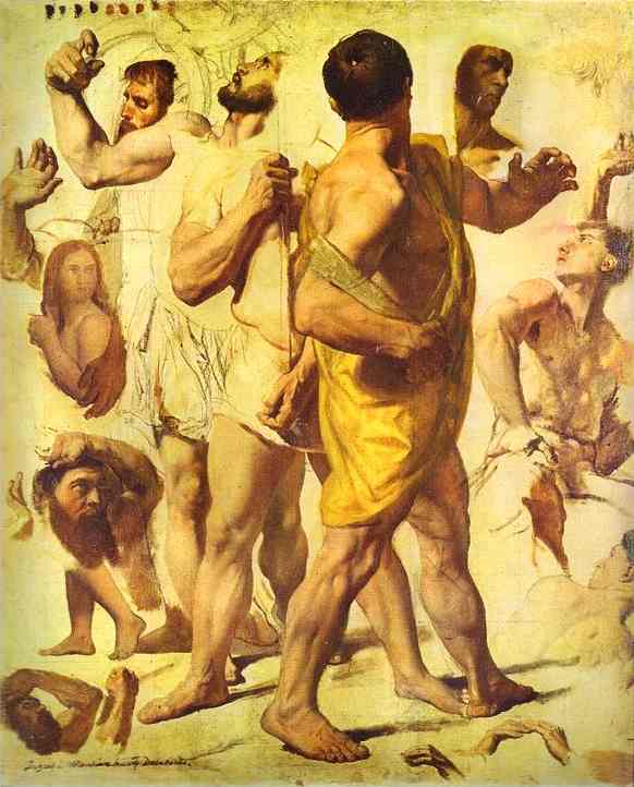 WikiOO.org - Enciclopédia das Belas Artes - Pintura, Arte por Jean Auguste Dominique Ingres - Study for the Martyrdom of St. Symphorien