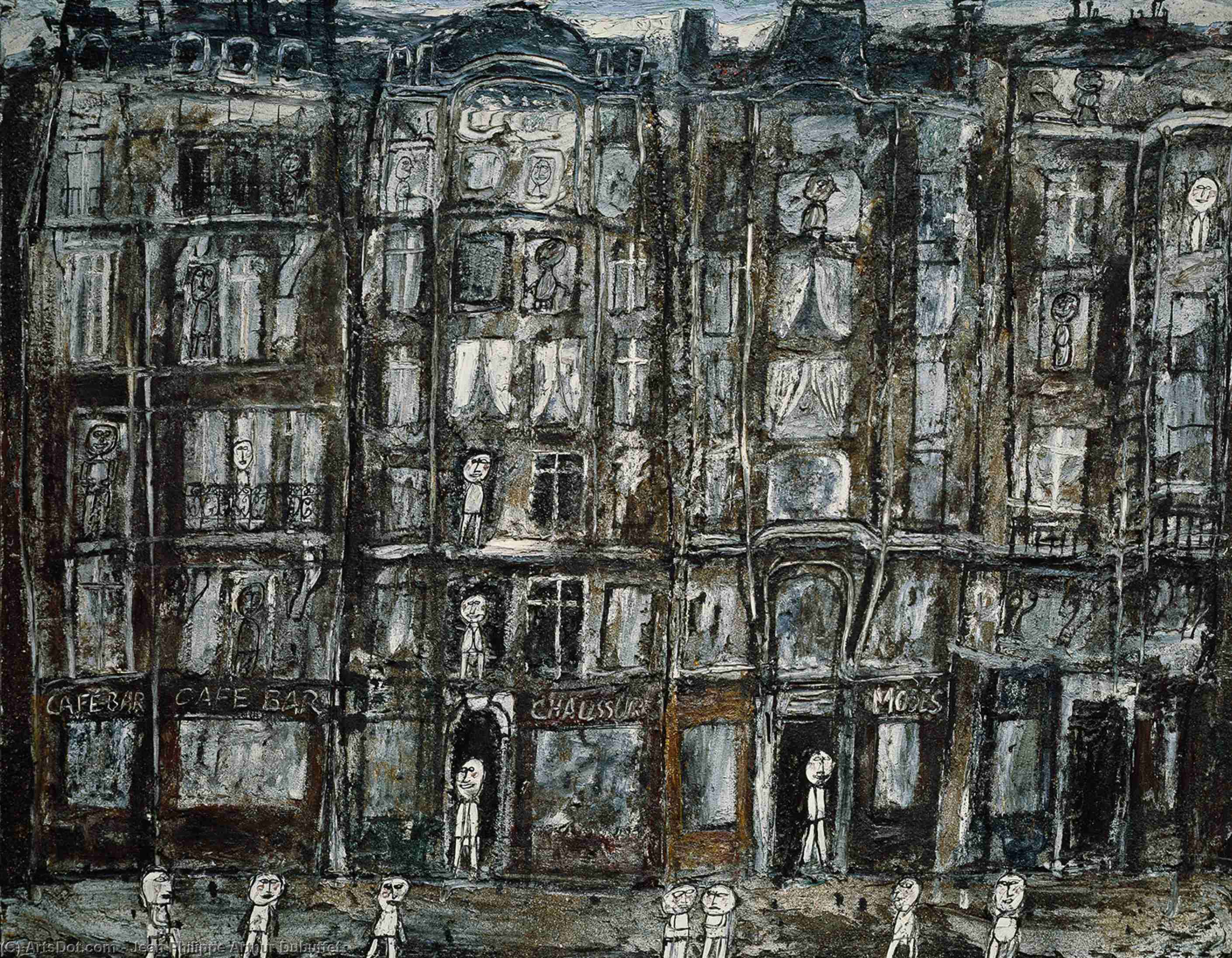 Wikioo.org - The Encyclopedia of Fine Arts - Painting, Artwork by Jean Philippe Arthur Dubuffet - Apartment Houses, Paris