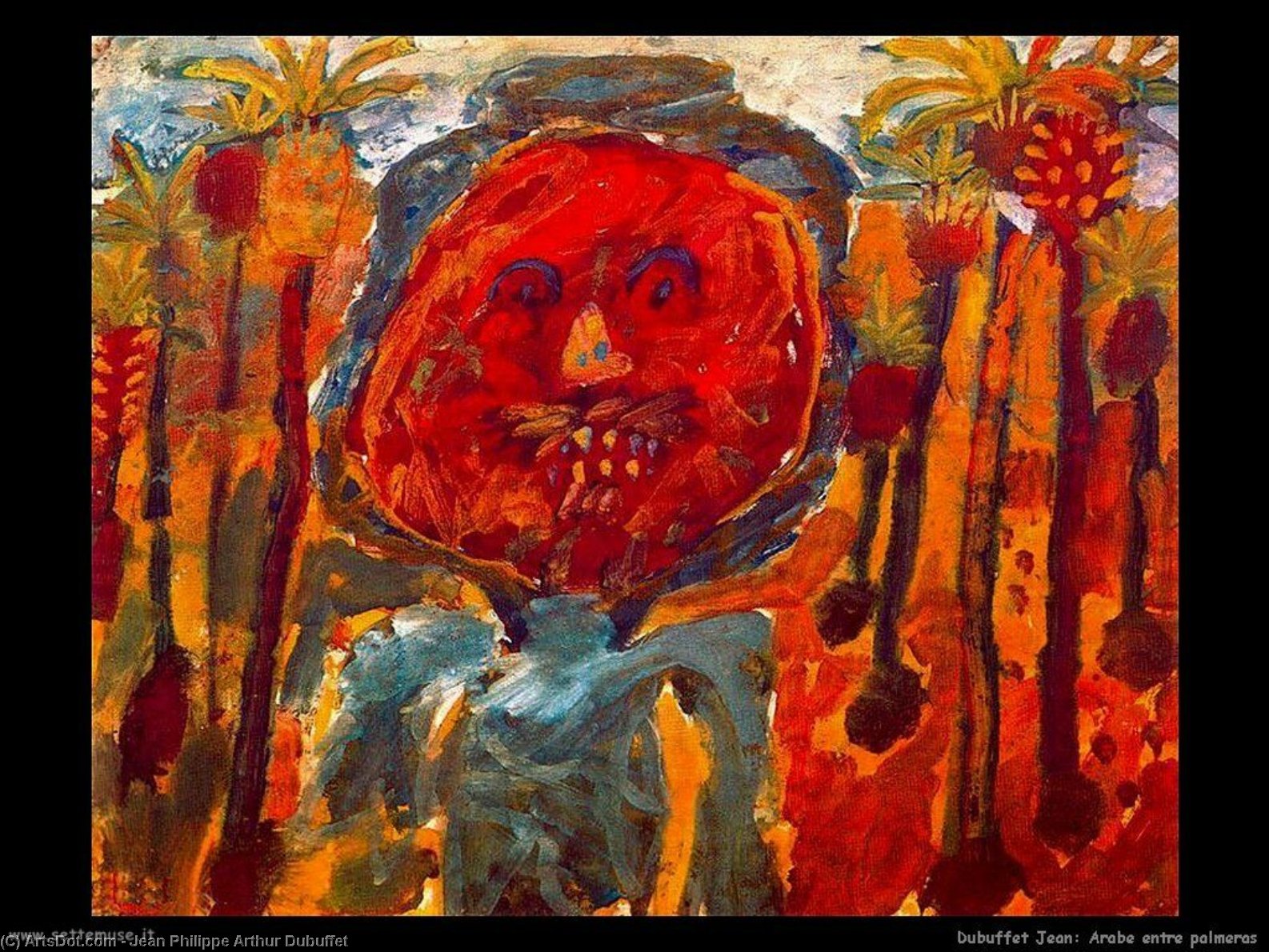 Wikoo.org - موسوعة الفنون الجميلة - اللوحة، العمل الفني Jean Philippe Arthur Dubuffet - Arab palm trees