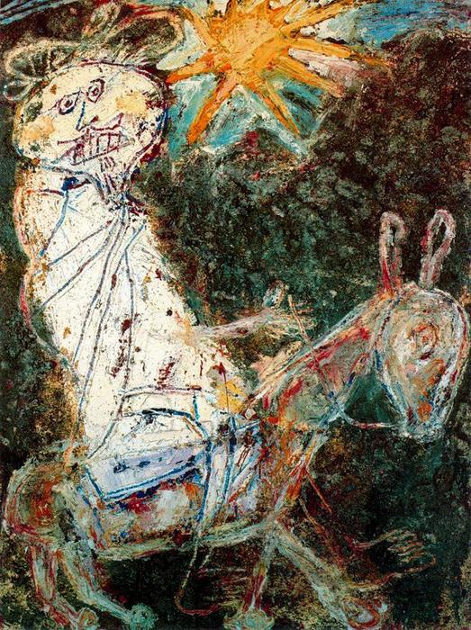 WikiOO.org - Güzel Sanatlar Ansiklopedisi - Resim, Resimler Jean Philippe Arthur Dubuffet - Bedouin on a donkey