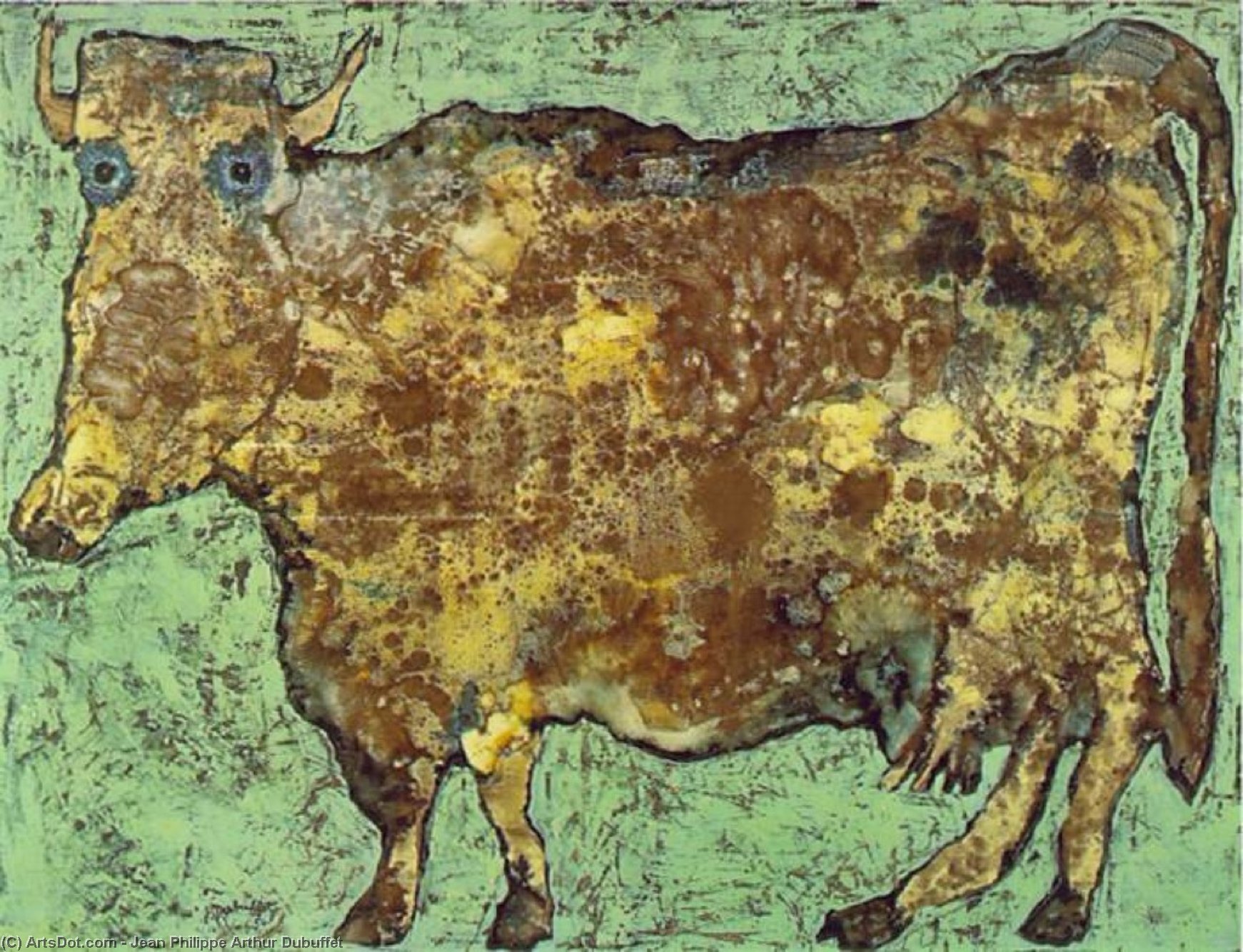 Wikoo.org - موسوعة الفنون الجميلة - اللوحة، العمل الفني Jean Philippe Arthur Dubuffet - The Cow With The Subtle Nose
