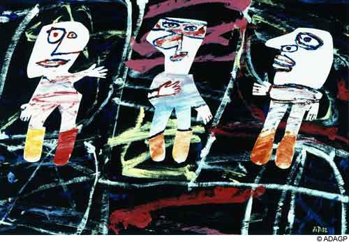 Wikioo.org - The Encyclopedia of Fine Arts - Painting, Artwork by Jean Philippe Arthur Dubuffet - Scenic triplex