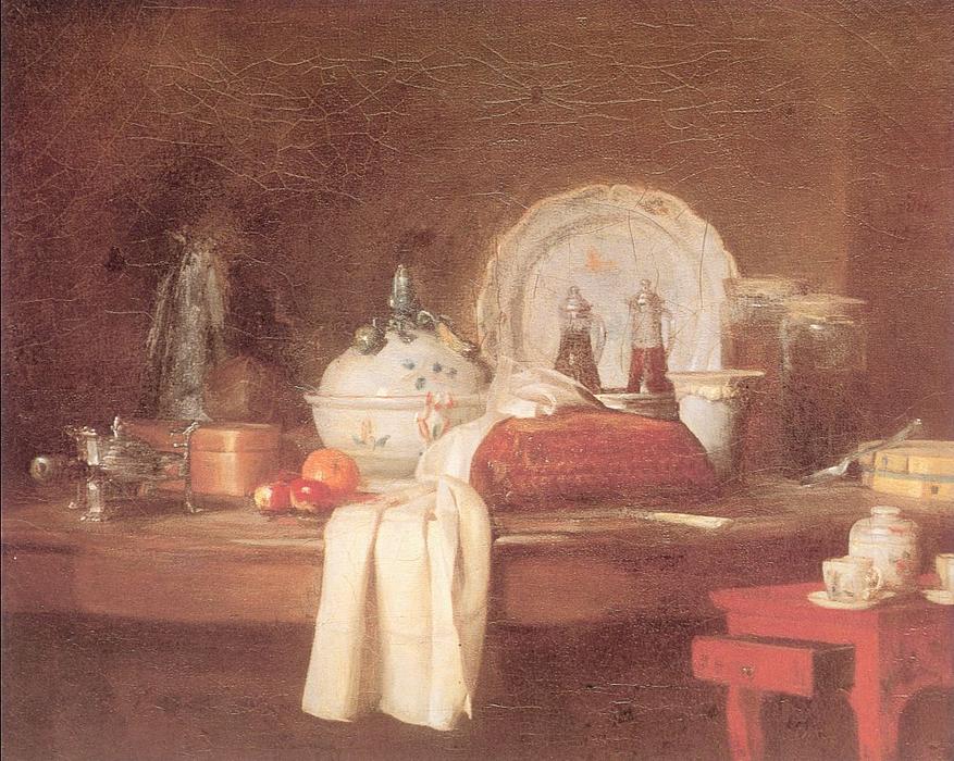 Wikoo.org - موسوعة الفنون الجميلة - اللوحة، العمل الفني Jean-Baptiste Simeon Chardin - The Butler s Table