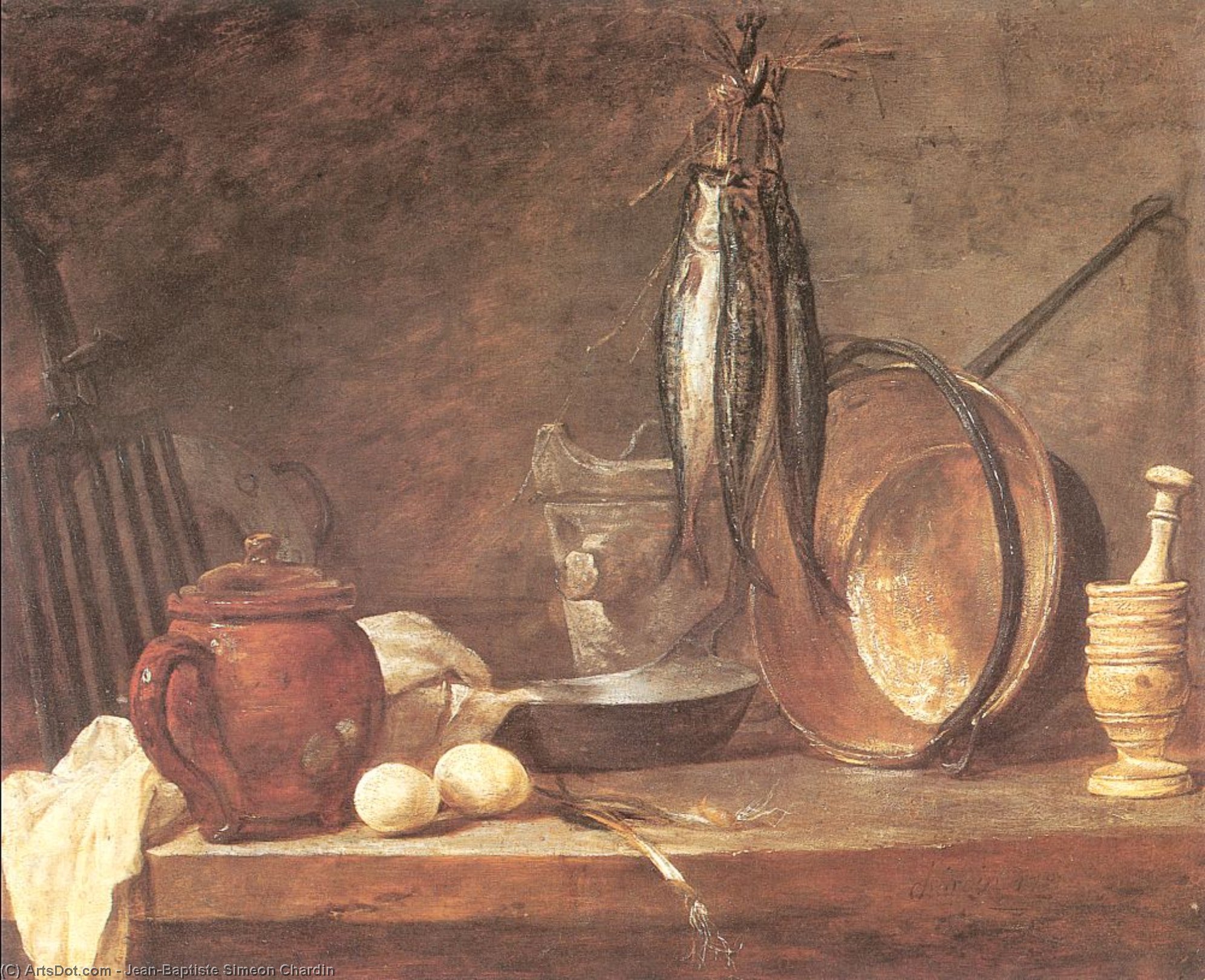 WikiOO.org - Енциклопедія образотворчого мистецтва - Живопис, Картини
 Jean-Baptiste Simeon Chardin - Still life: Fast Day Menu