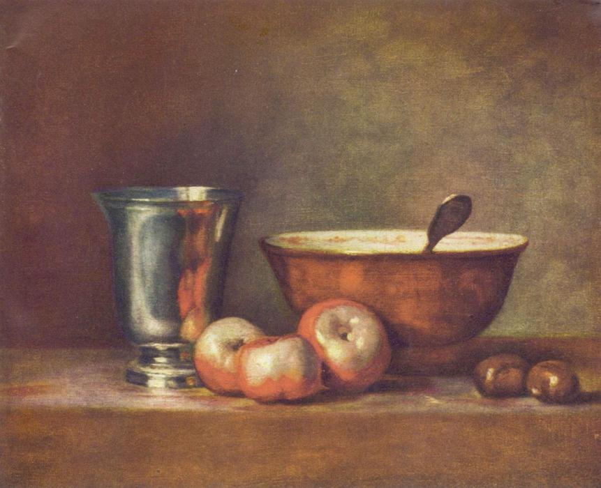 Wikioo.org - The Encyclopedia of Fine Arts - Painting, Artwork by Jean-Baptiste Simeon Chardin - The Silver Beaker