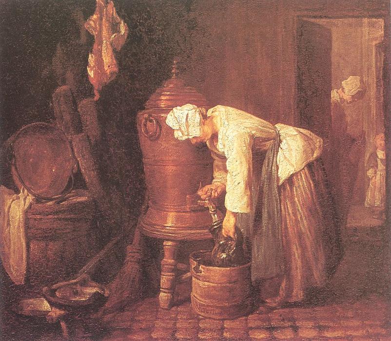 Wikioo.org - The Encyclopedia of Fine Arts - Painting, Artwork by Jean-Baptiste Simeon Chardin - Woman Drawing Water from an Urn