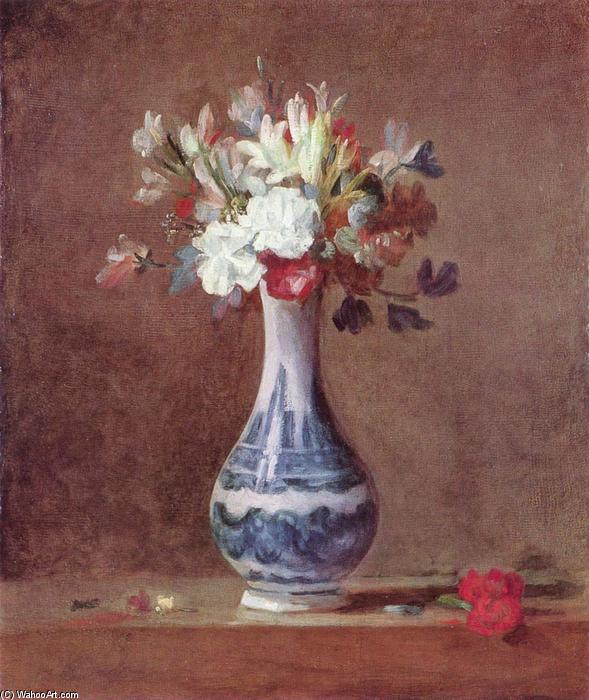 WikiOO.org - Encyclopedia of Fine Arts - Lukisan, Artwork Jean-Baptiste Simeon Chardin - Still Life, Flowers in a Vase